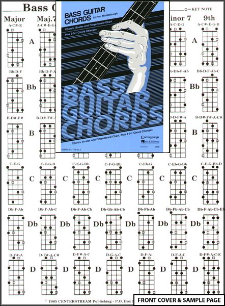 Bass Guitar Chords Chart New Bass Guitar Chord Learn Ebay