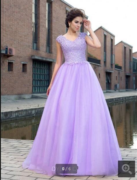2017 new design lavender ball gown short sleeve modest prom dress