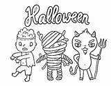 Halloween Coloring Monsters Some Coloringcrew sketch template
