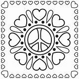 Peace Paix Coloriage Simboli Coeurs Mandala Dessin Hearts Imprimer Nanopress Imprimé Source sketch template