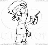 Juice Clipart Box Boy Offering Cartoon Coloring Vector Toonaday Outlined Leishman Ron 2021 sketch template