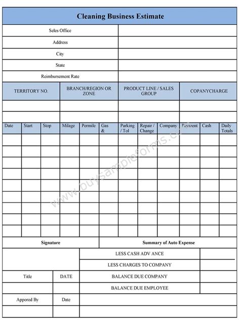 auto expense report form vehicle expense report template