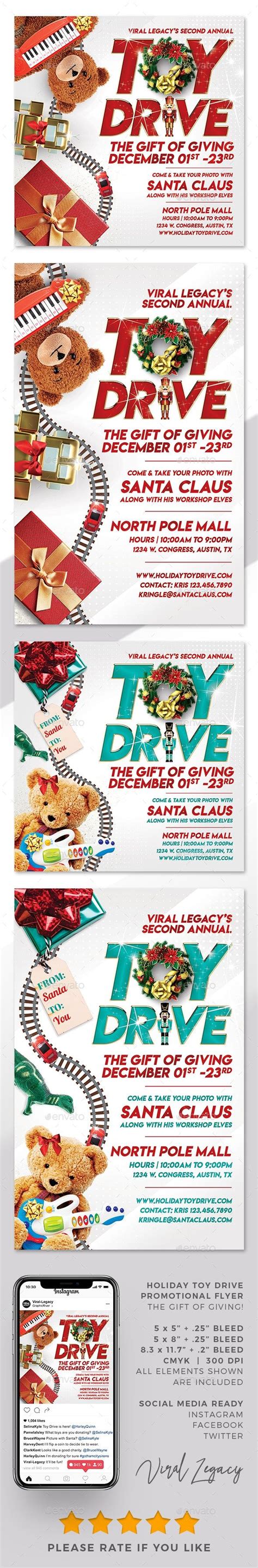 toys  tots toy drive flyer  template