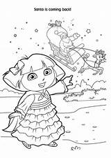 Coloring Christmas Pages Dora Santa Printable Color Library Clipart Print Colouring Getdrawings Getcolorings Popular sketch template