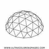 Dome Geodesic Cupola Esagono Ultracoloringpages Geodetica sketch template