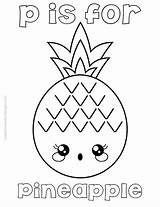 Pineapple Pages Kawaii Coloring Template sketch template