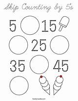 Counting 5s Cursive Twistynoodle sketch template