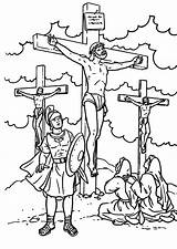 Jesus Cross Coloring Pages Printable Color Crucified Getcolorings Lesson sketch template