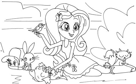 fluttershy equestria girl coloring page