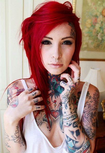 Red Hair Girl Tattoos Tattoed Girls Scene Hair