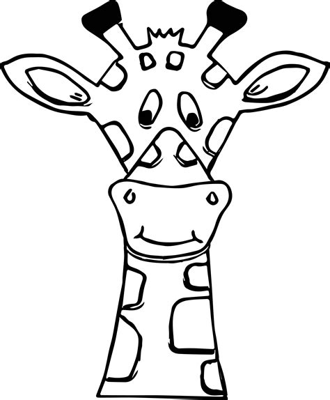 cartoon giraffe face coloring page wecoloringpagecom