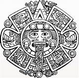 Aztec Calendar Coloring Pages Drawing Stone Tattoo Sun Mayan Drawings Sketch Getdrawings Mexican Designs Mandala Calender Color Clipart Printable Bulkcolor sketch template