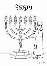 Parsha Religions Menorah Stencils sketch template