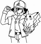 Pokemon Coloring Pages Clipart Pikachu Drawing Library Ash sketch template