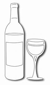 Wine Bottle Glass Template Drawing Glasses Templates Frantic Dies Stamper Printable Set Precision Bottles Patterns Printables Coloring Large Cricut Franticstamper sketch template
