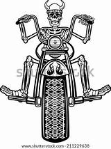 Motorcycle Skeleton Vector Stock Shutterstock Demon Speed Lightbox Save Biker Logo sketch template