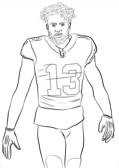 antonio brown football player coloring page  printable coloring