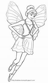 Coloring Barbie Pages Fairy Mariposa Fairies Princess Movie Printable sketch template
