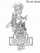 Fortnite Coloring Pages Color Print Colouring Girl Female Printable Girls sketch template