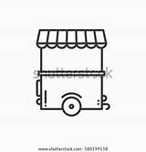 Food Cart Stall Mobile Kiosk Market Coloring Pages Template Vector Sketch sketch template