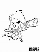 Overwatch Coloring Pages Reaper Cute Chibi Kids Imagenes Bastion Spray Template Getdrawings sketch template