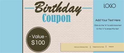 free custom birthday coupons customize online and print at
