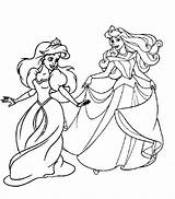 Coloring Pages Disney Princess Princesses Popular sketch template