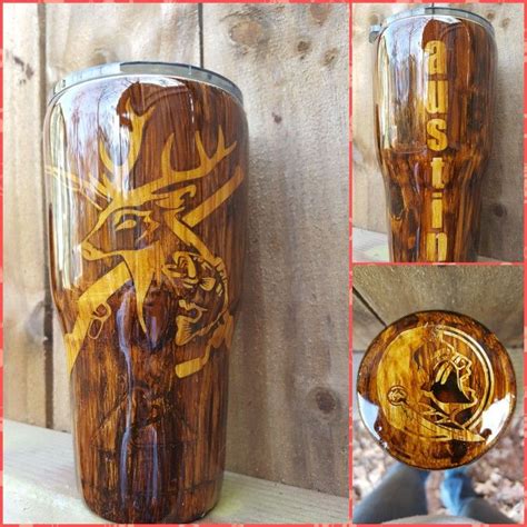 Hunting and fishing stainless steel tumbler alcohol inks