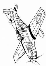 Wwii Coloring Mustang Pages P51d 1941 Aircrafts Kids Fun Planes sketch template