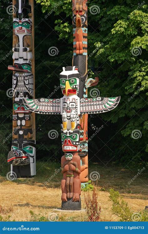 totem poles royalty  stock images image