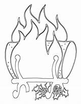 Fireplace Coloring sketch template