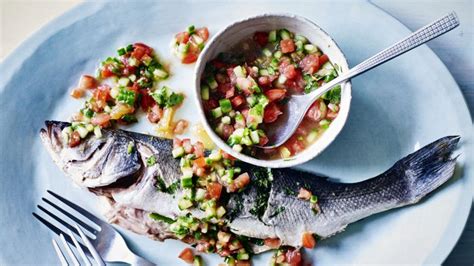 Whole Sea Bass With Warmed Tomato And Citrus Salsa Recipe
