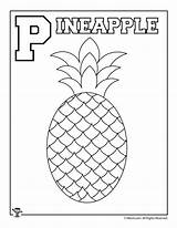Coloring Pineapple Pages Alphabet Kids Activities Letter Preschool Woojr Set sketch template