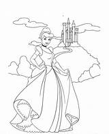Coloring Castle Pages Disney Cinderella Cartoon Popular sketch template