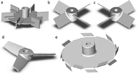 selection  impellers studied  bladed rushton disc turbine    scientific