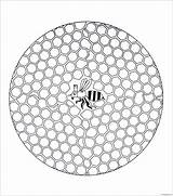 Pages Hive Bee Coloring Color Mandala sketch template