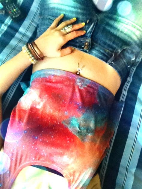 Galaxy Crop Top Dreamcatcher Belly Button Ring My Style