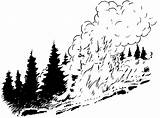 Fire Forest Clipart Drawing Wildfire Fires Smoke Cliparts Clip Drawings Library Valley Guns Collection sketch template