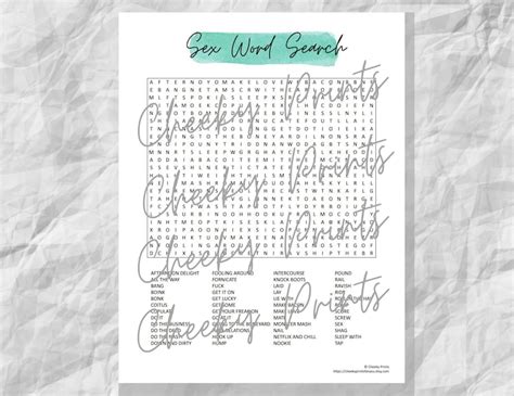 Sex Word Search Puzzle Printable Party Games Instant Etsy Ireland