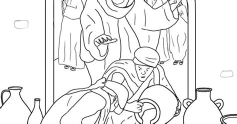 sunday school coloring page  wedding  cana jan water  wine