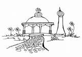 Mosque Coloring Pages Coloringway sketch template