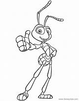 Flik Coloring Life Bug Pages Disneyclips Thumbs Funstuff sketch template