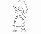 Lisa Simpson Pages Coloring Simpsons Template Bart Sad sketch template