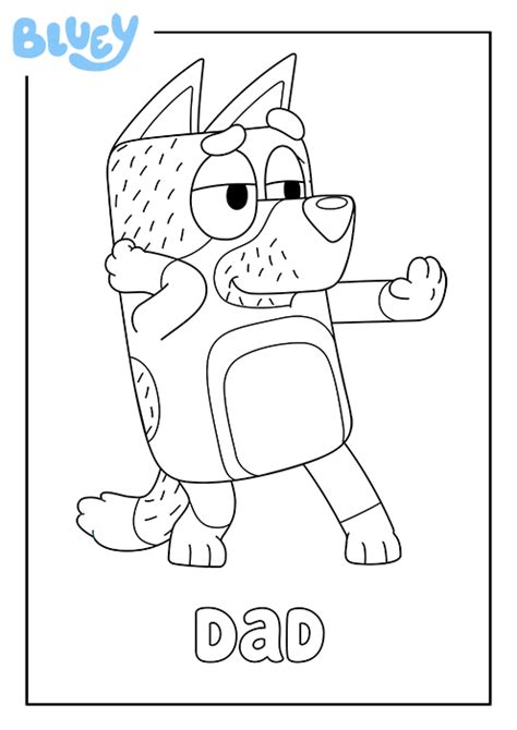 Print Your Own Colouring Sheet Of Bluey S Dad Bandit