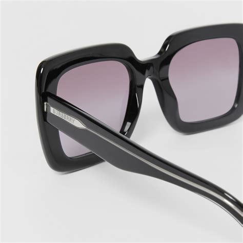 oversized square frame sunglasses in black women burberry® official