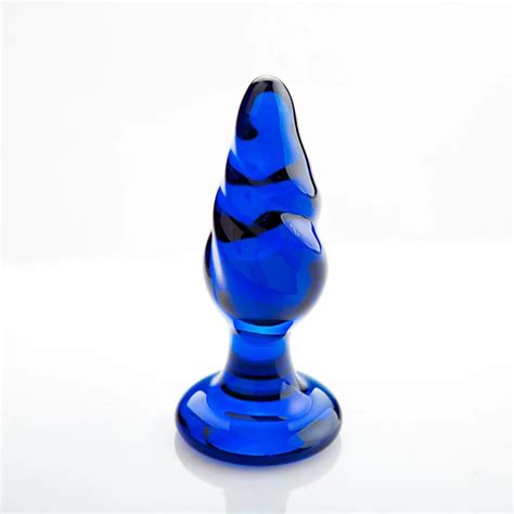 Buy Hot New Blue Beauty Glass Anal Plug Sex Products