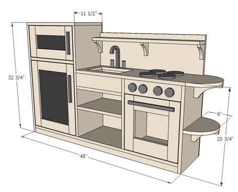 ana white  piece play kitchen diy projects