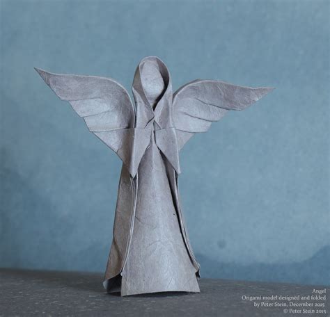 origami angel designed  folded  peter stein december flickr