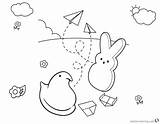 Coloring Pages Peeps Bunny Plane Playing Paper Printable Kids sketch template