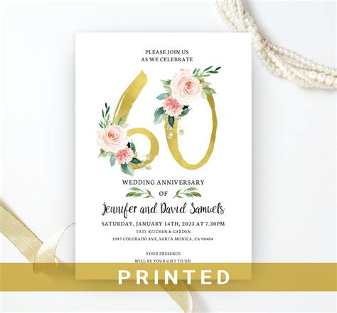 wedding anniversary invitations printed  anniversary etsy